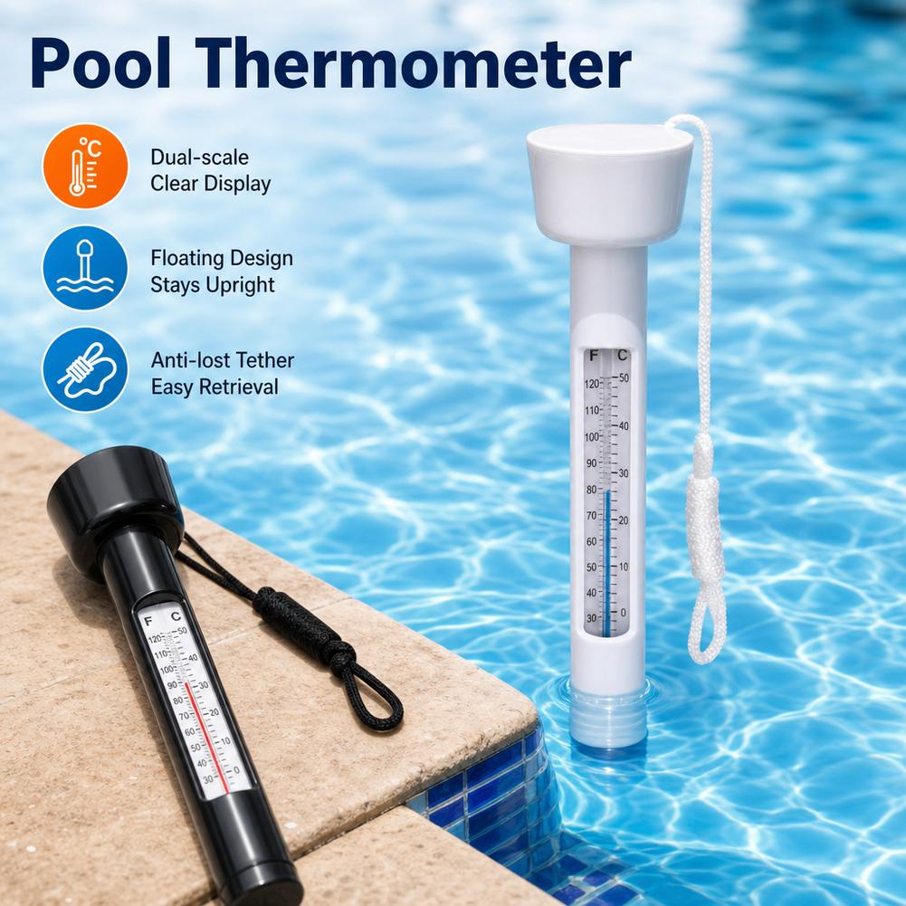 Marine Aquarium Water Analyzer - Termómetro flotante para piscina con cuerda,