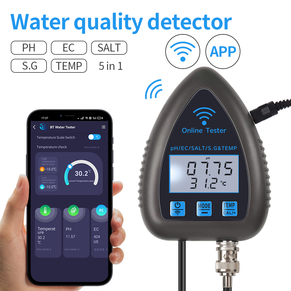 Tuya WiFi 5 en 1 medidor de ca - Marine Aquarium Water Analyzer reseña y precio